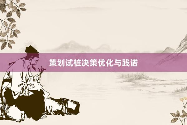 策划试桩决策优化与践诺